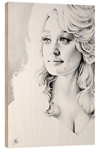 Wood print Dolly Parton