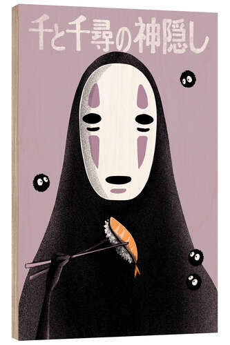 Wood print Kaonashi No-face, Spirited Away