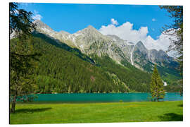 Magnettafel Antholzer See mit Rieserfernergruppe in Südtirol, Italien