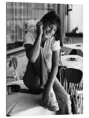 Quadro em plexi-alumínio Jane Birkin in a Cafe II