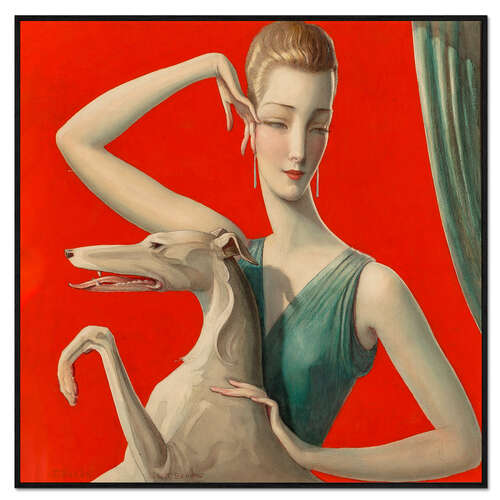 Bilde på skumplate Elegant Woman and Afghan Hound
