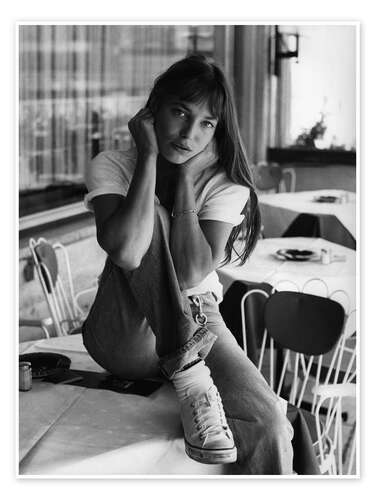 Poster Jane Birkin in einem Café I