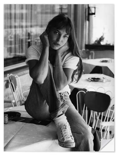 Vinilo para la pared Jane Birkin in a Cafe I