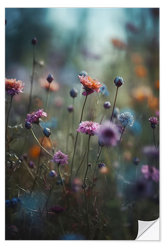 Naklejka na ścianę Colorful Wild Flowers