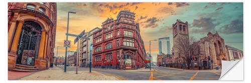 Selvklebende plakat Streets of Leeds