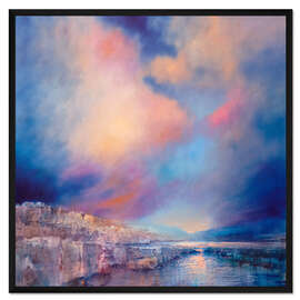 Gerahmter Kunstdruck Rosa Abendlicht Über der Küste