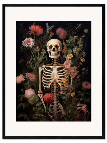 Impression artistique encadrée Flower Skeleton