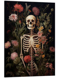 Magnettafel Blumenskelett