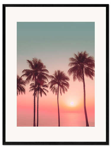 Gerahmter Kunstdruck Palm Sunset