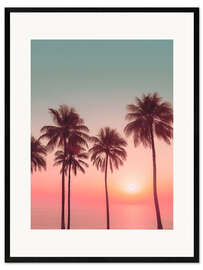 Gerahmter Kunstdruck Palm Sunset
