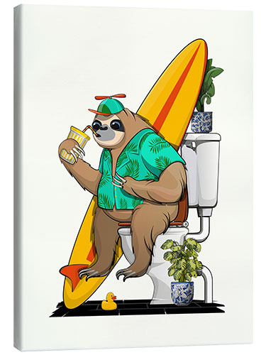 Canvas-taulu Sloth on the Toilet