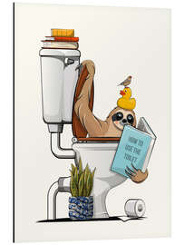 Magnettafel Faultier in der Klospülung