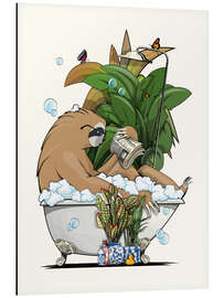 Magnettafel Faultier in der Badewanne