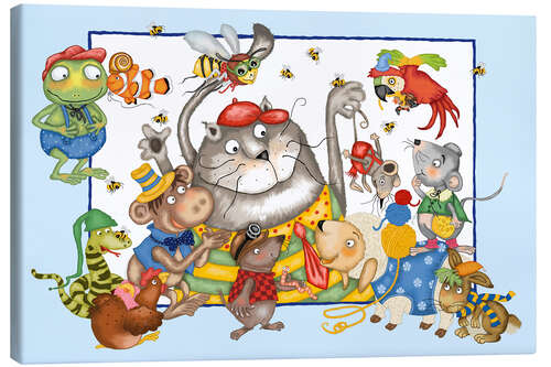 Canvas-taulu Cat Mizzimo and His Friends