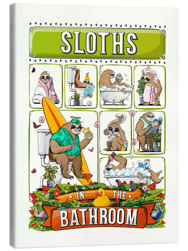 Obraz na płótnie Sloths in the Bathroom