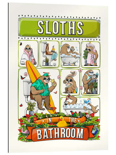 Cuadro de plexi-alu Sloths in the Bathroom