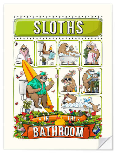 Wall sticker Sloths in the Bathroom