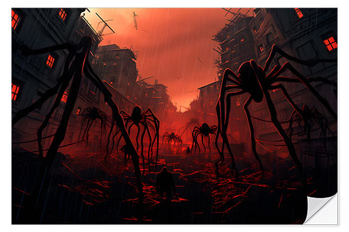 Selvklebende plakat Spider Invasion