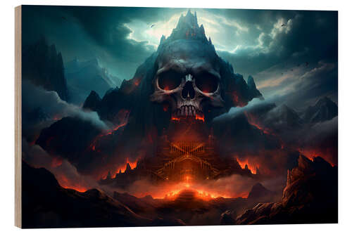 Wood print Skull Mountain