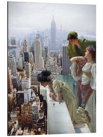 Magnettafel Balkon mit Ausblick auf Manhattan