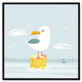 Gerahmter Kunstdruck Silbermöwe