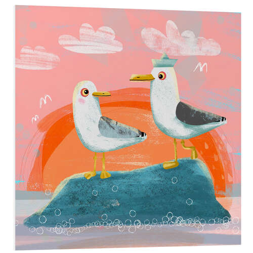 Foam board print Seagulls in Love