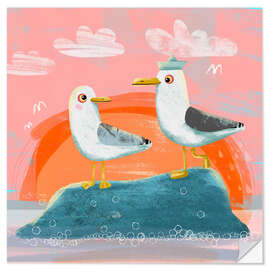 Wall sticker Seagulls in Love