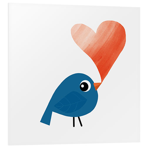 Foam board print Bluebird With Heart