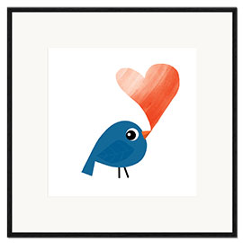 Framed art print Bluebird With Heart