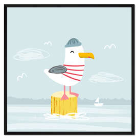 Gerahmter Kunstdruck Bjane die Mantelmöwe