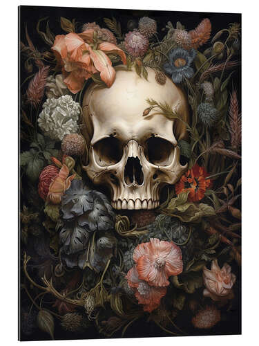 Galleritryck Flowery Skull