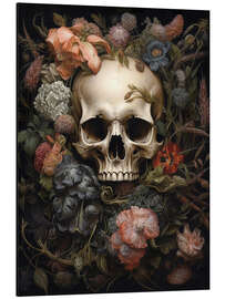 Magnettafel Blumiger Schädel