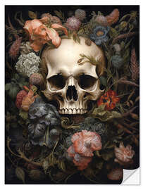 Vinilo para la pared Flowery Skull