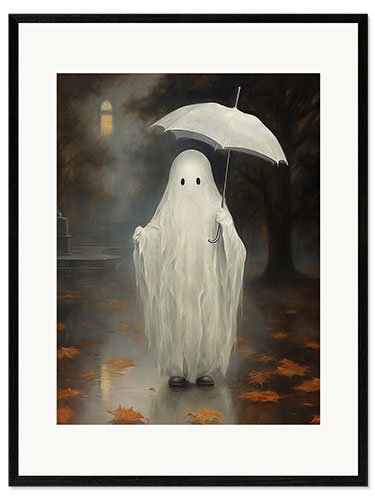 Kehystetty taidepainatus Ghost With Umbrella