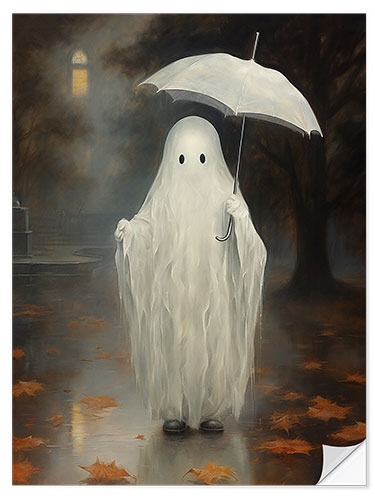 Selvklæbende plakat Ghost With Umbrella