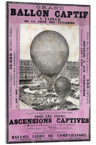 Cuadro de metacrilato Henri Giffard's Captive Balloon, 1878