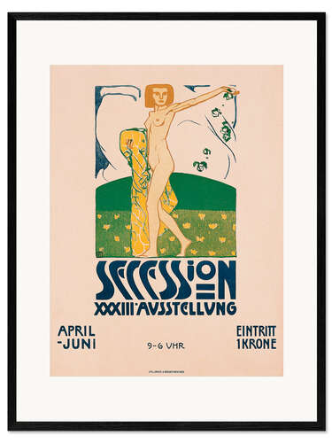 Impression artistique encadrée 33rd Exhibition of the Vienna Secession, 1909