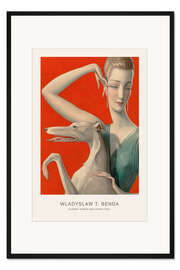 Gerahmter Kunstdruck Elegant Woman and Afghan Hound I