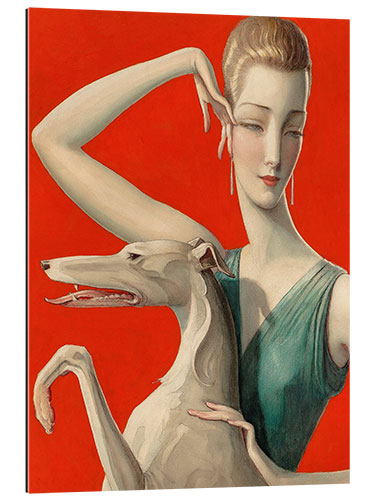 Galleritryck Elegant Woman and Afghan Hound II