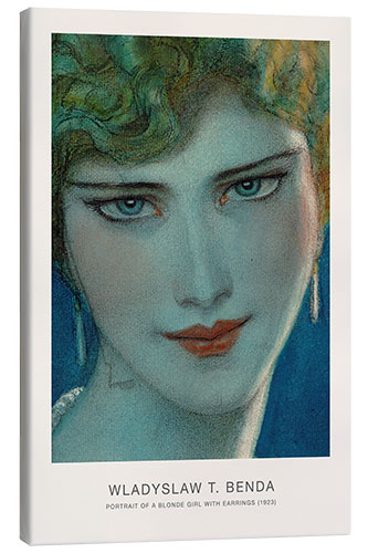 Canvas print Portrait of a Blonde Girl With Earrings