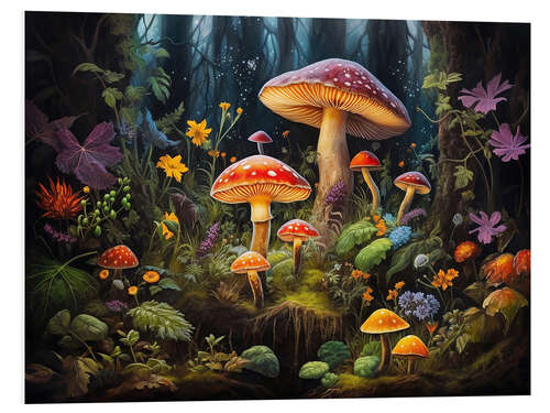 Foam board print Woodland Fantasy Mushrooms