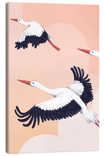 Canvas print Storks in the Air