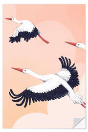 Sticker mural Storks in the Air