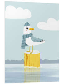 Foam board print Seagull With Scarf