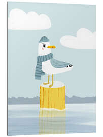 Magnettafel Sturmmöwe mit Schal