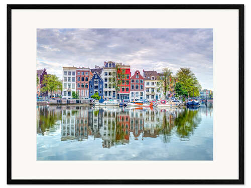 Framed art print Serene Splendor of Amsterdam Reflections