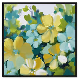 Gerahmter Kunstdruck Abstrakte Blumenwiese