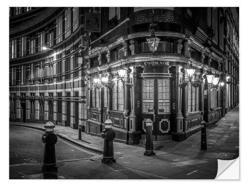 Selvklæbende plakat Old Building at Night in London