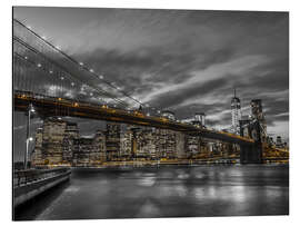 Alubild Brooklyn Bridge und die Skyline von Lower Manhattan