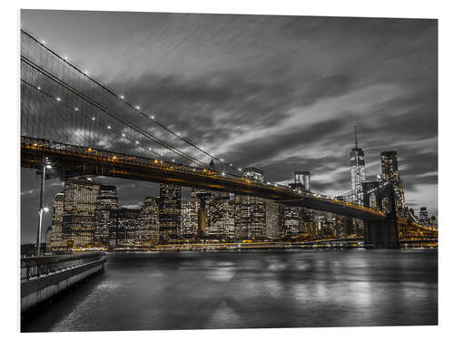 Foam board print Brooklyn Bridge and Lower Manhattan Skyline